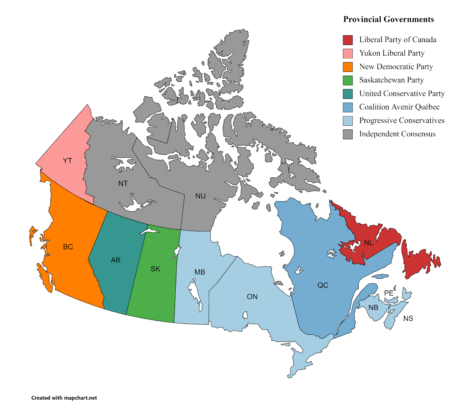 احزاب سیاسی کانادا در هر منطقه | سوگیموتو ویزا