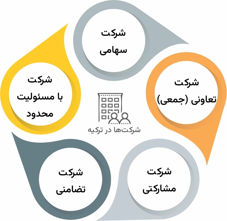 انواع شرکت ها در ترکیه