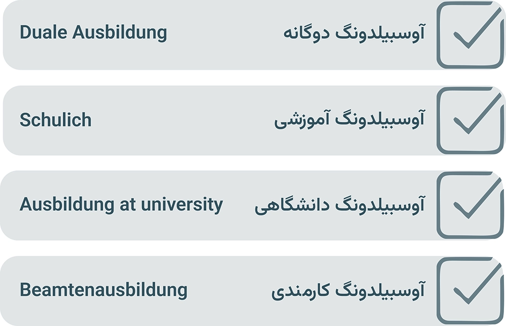 انواع ویزای اوسبیلدونگ