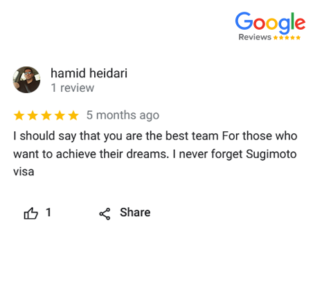 sugimotovisa Testimonials
