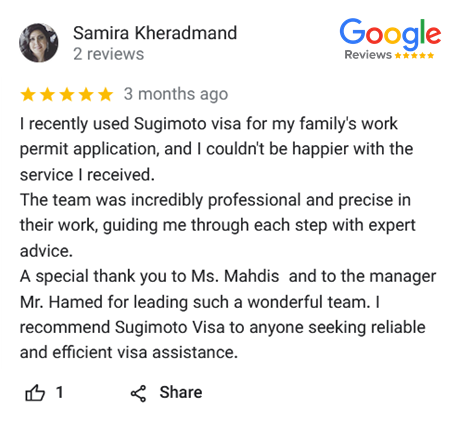 sugimotovisa Testimonials